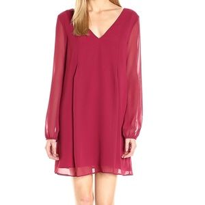 BCBG Generation Chiffon Shift Dress Apple Red READ